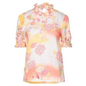 NEW CACHAREL women's floral top in white